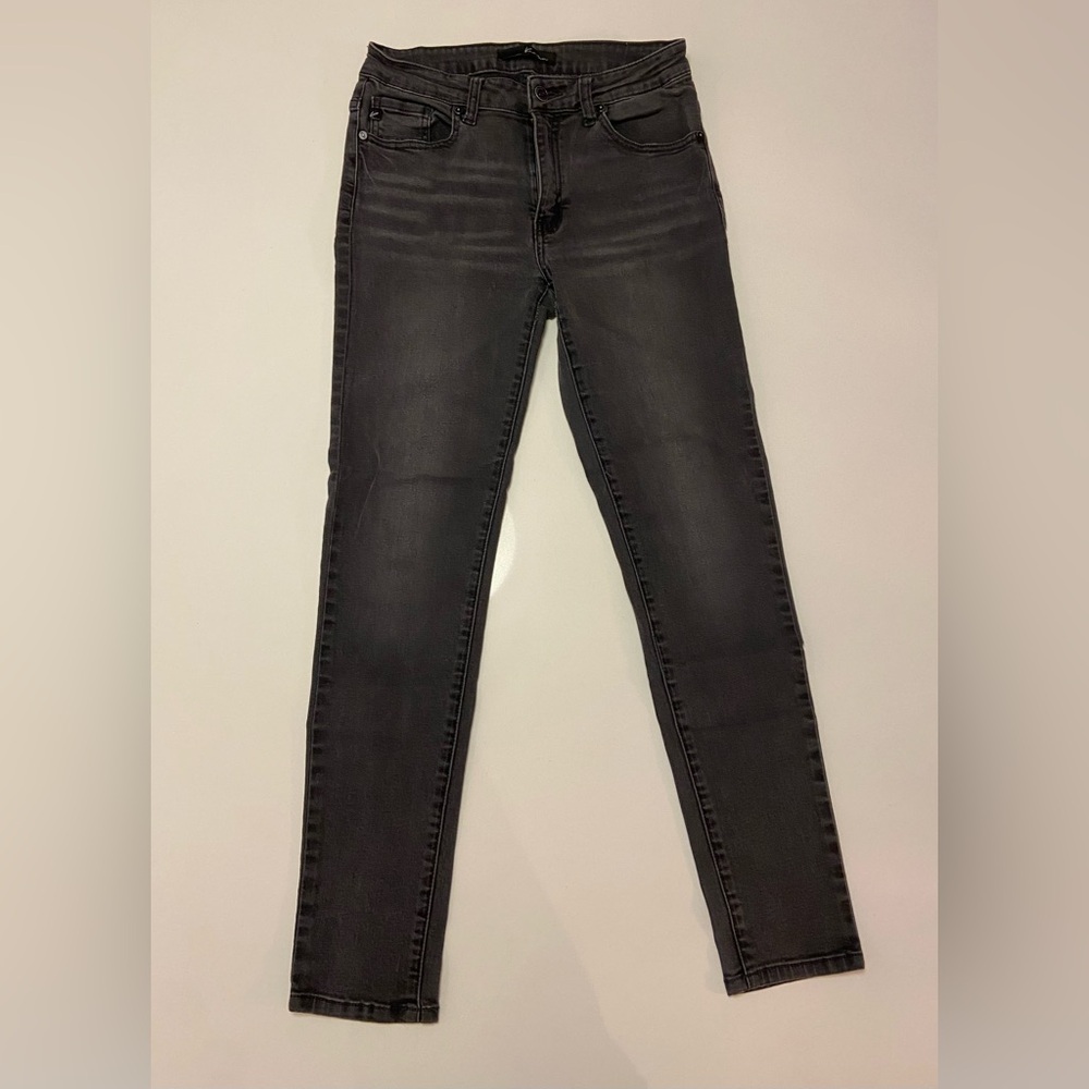 KanCan Charcoal/Black Distressed Skinny Jeans
